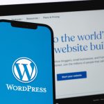 Wordpress logo on a screen