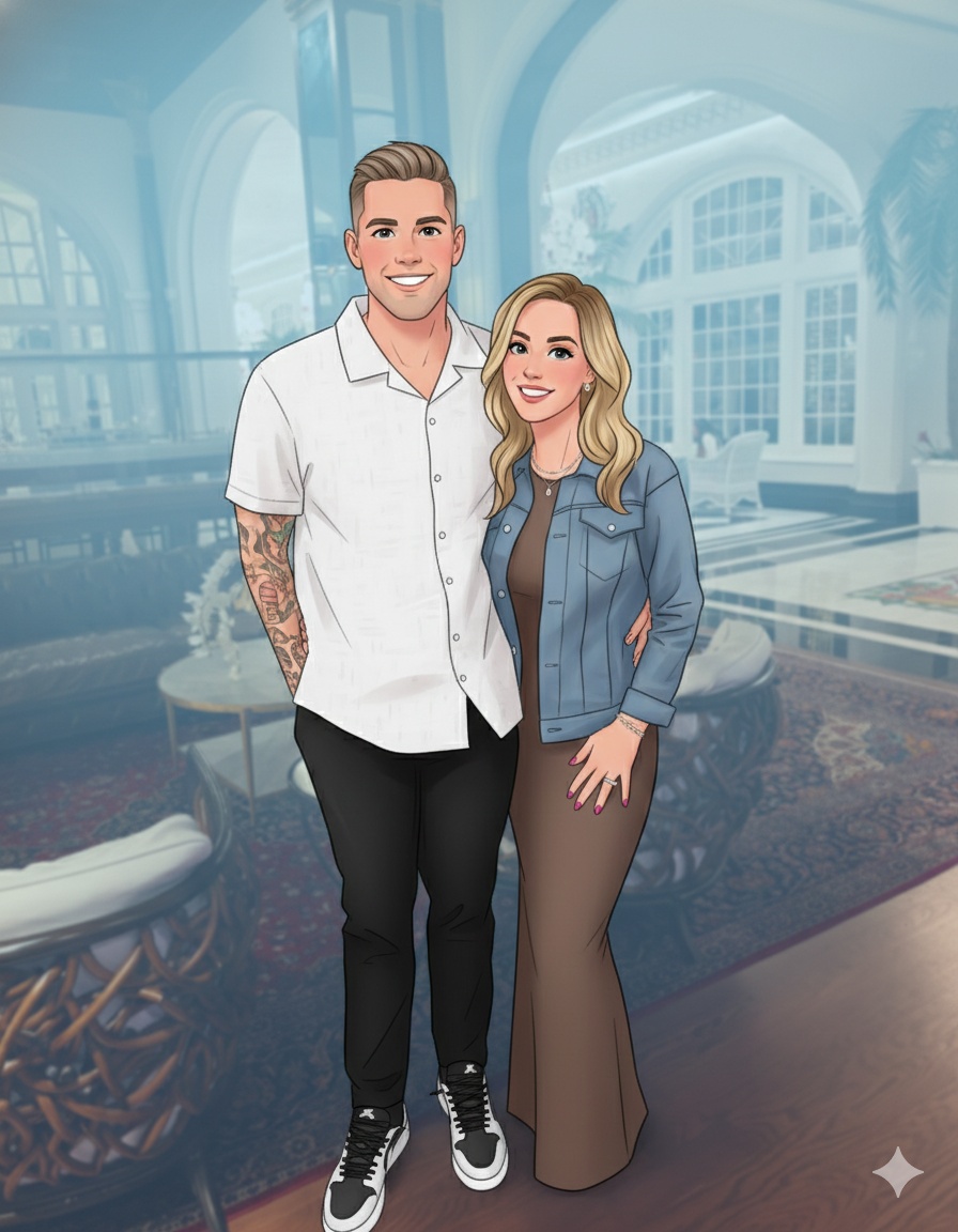 image of two digital marketing experts in cartoon form